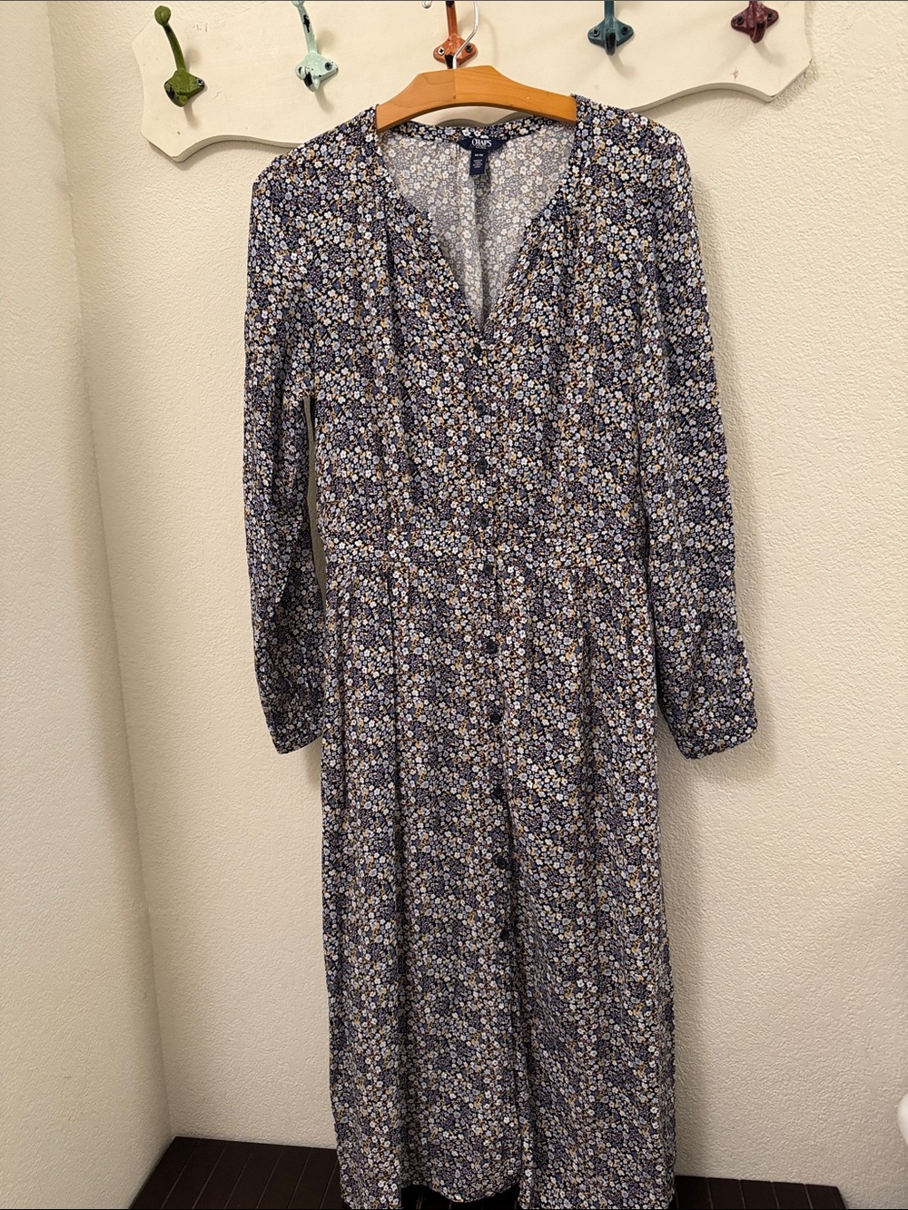 Chaps Navy Floral Maxi Dress